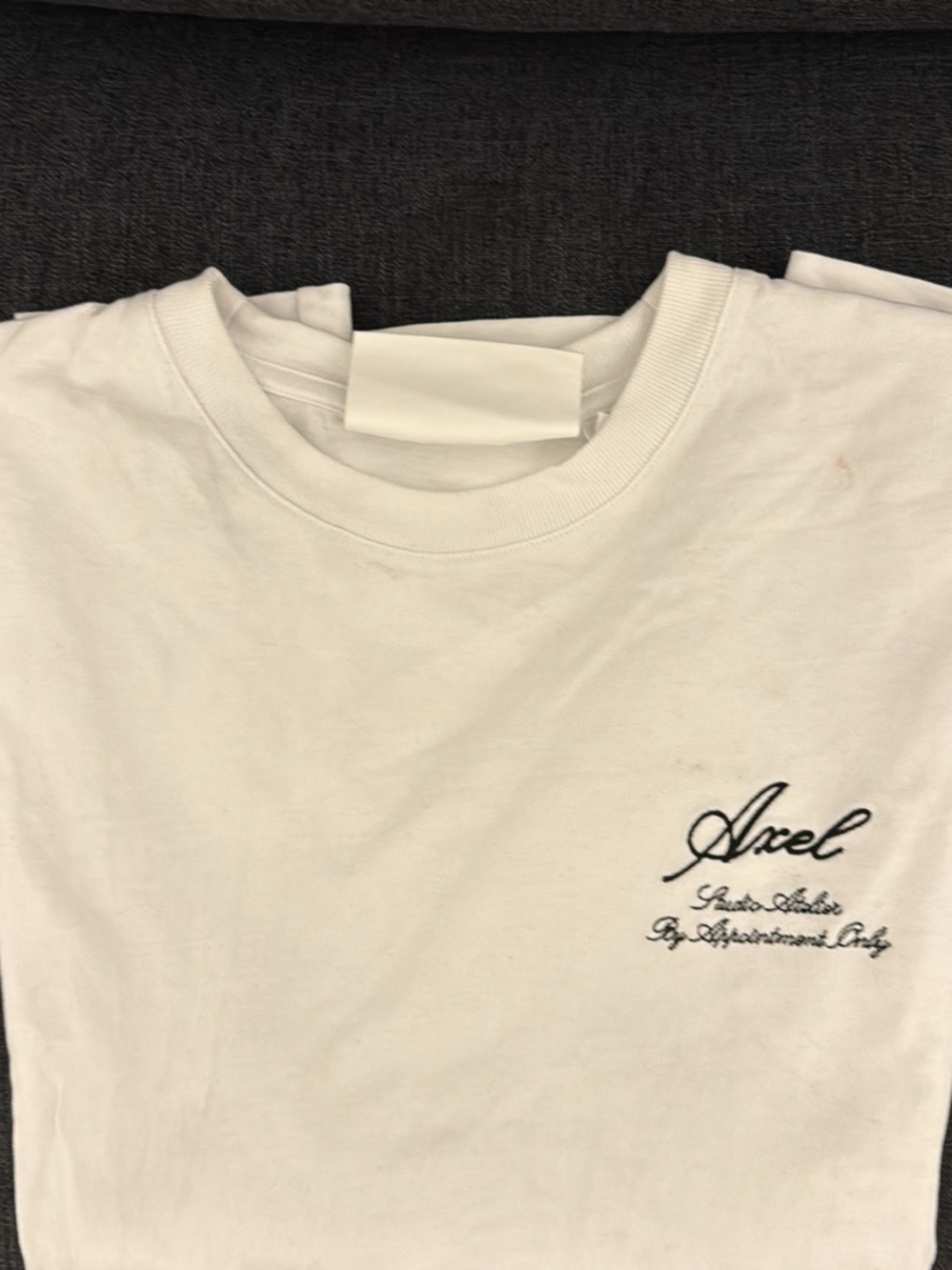 Axel Arigato White T-Shirt with Black Script Logo